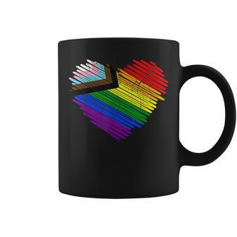 Lgbt The Modern Pride Flag Heart Pride Rainbow Coffee Mug - Seseable