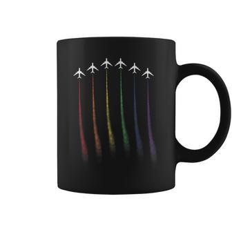 Lgbtq Air Force Flyover - Lgbt Gay Airplane Pilot Coffee Mug | Mazezy