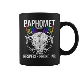 Lgbtq Baphomet Satan Devil Respect Pronouns Coffee Mug | Mazezy