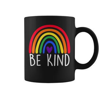 Lgbtq Be Kind Gay Pride Lgbt Ally Rainbow Flag Retro Vintage Coffee Mug - Seseable