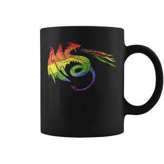 Lgbtq Dragon With Rainbow Flame Pride Gift Coffee Mug | Mazezy