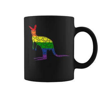 Lgbtq Gay Pride Rainbow Flag Love Heart- Australia Kangaroo Coffee Mug | Mazezy