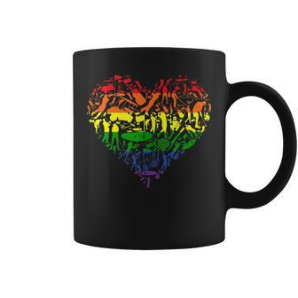 Lgbtq Gay Pride Rainbow Flag Love Heart - Field Golf Player Coffee Mug | Mazezy
