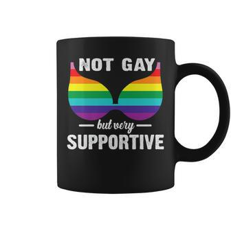 Lgbtq Not Gay But Very Supportive Rainbow Pride Bra Coffee Mug | Mazezy