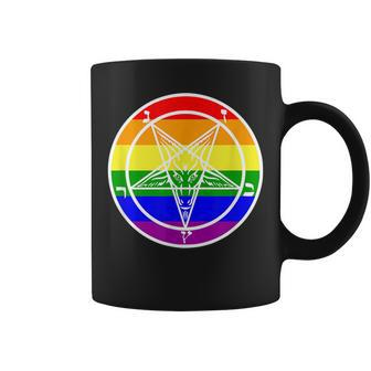 Lgbtq Satanic Devil Pentagram Rainbow Flag Gay Pride Flag Coffee Mug | Mazezy
