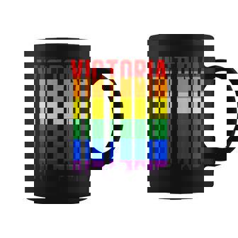 Lgbtq Vintage Pride Skyline Of Victoria Canada Victoria Coffee Mug | Mazezy