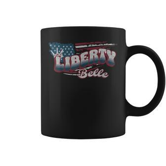 Liberty Belle July 4 American Usa Flag Crown Cute Patriotic Patriotic Funny Gifts Coffee Mug | Mazezy