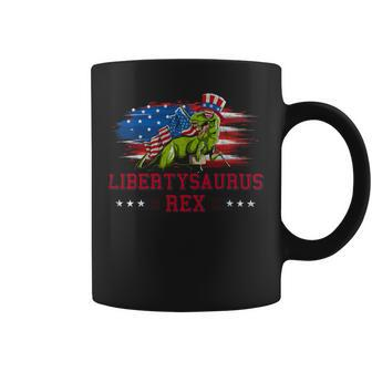 Libertysaurus Rex American Flag Independence Day 1 Coffee Mug - Monsterry