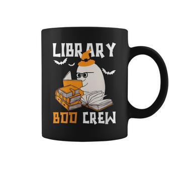 Library Boo Crew School Librarian Halloween Library Books Coffee Mug - Seseable