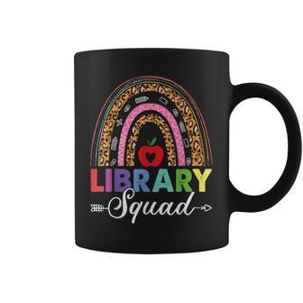 Library Squad Rainbow Leopard Teacher Librarian Bookworm Gifts For Teacher Funny Gifts Coffee Mug | Mazezy