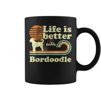 Life Better Bordoodle Vintage Dog Mom Dad Coffee Mug | Mazezy UK