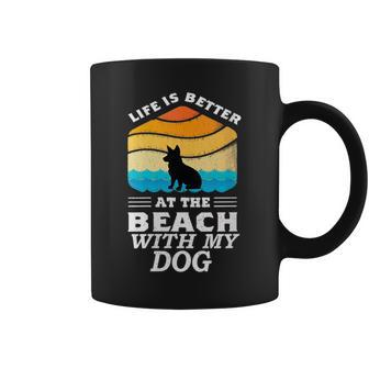 Life Is Better At The Beach With My Dog Corgi Lovers Graphic Coffee Mug | Mazezy