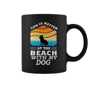 Life Is Better At The Beach With My Dog Corgi Lovers Graphic Coffee Mug | Mazezy