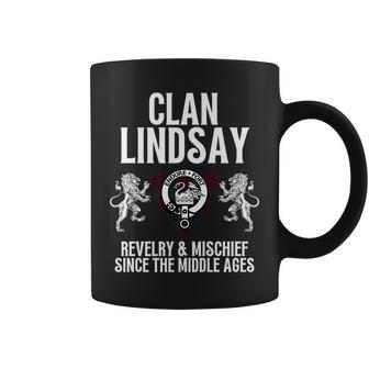 Lindsay Clan Scottish Name Coat Of Arms Tartan Family Party Coffee Mug | Mazezy