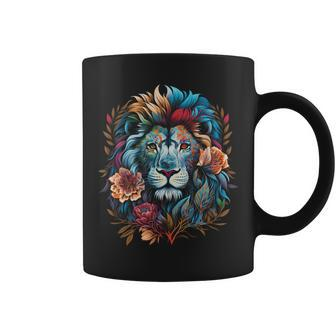 Lion Colorful Lions From Africa Day Of The Dead Coffee Mug - Monsterry