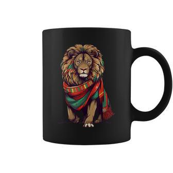 Lion Junenth Cool Black History African Flag Fathers Day Coffee Mug | Mazezy