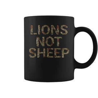 Lions Not Sheep Natural Brush Camo Graphic Coffee Mug | Mazezy
