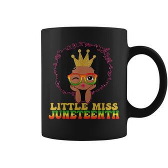 Little Miss Junenth Celebrate June 19Th Black Girl Kid Coffee Mug | Mazezy