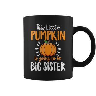 Little Pumpkin Pregnancy Announcement Halloween Girls Coffee Mug | Mazezy