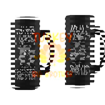 Little Turkey Pregnancy Announcement Thanksgiving Boys Kids Coffee Mug | Mazezy