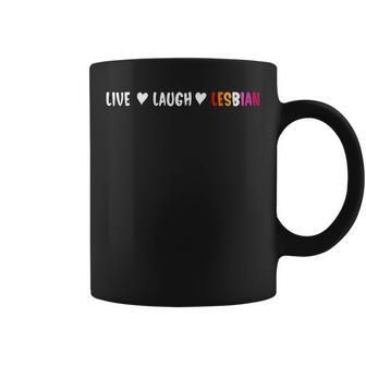 Live Laugh Lesbian Pride Women Coffee Mug | Mazezy