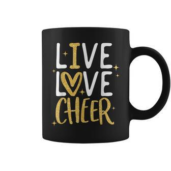 Live Love Cheer Girl Cheerleading Cheerleader Cheer Coffee Mug - Seseable