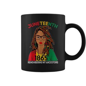 Locd Hair Black Women Remebering My Ancestors Junenth Coffee Mug | Mazezy