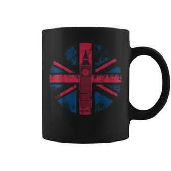 London Big Ben Union Jack Vintage Uk Flag British Coffee Mug | Mazezy