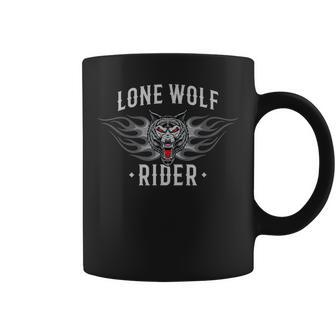 Lone Wolf Rider Motorcycle Chopper Biker Motorbike Coffee Mug | Mazezy
