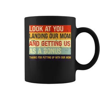 Look At You Landing Our Mom And Getting Us As A Bonus Funny Coffee Mug | Mazezy