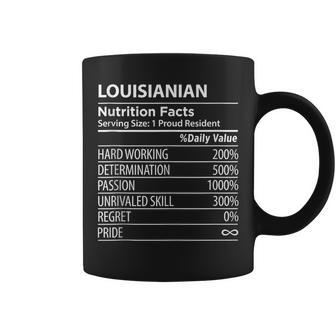 Louisianian Nutrition Facts Funny Louisiana Pride Coffee Mug | Mazezy