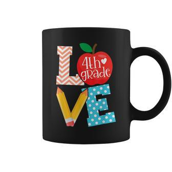 Love 4Th Grade Apple Proud Fourth Grade Teacher Job Pride Coffee Mug | Mazezy