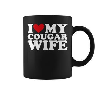 I Love & Heart My Cougar Wife Husband Matching Couple Coffee Mug | Mazezy