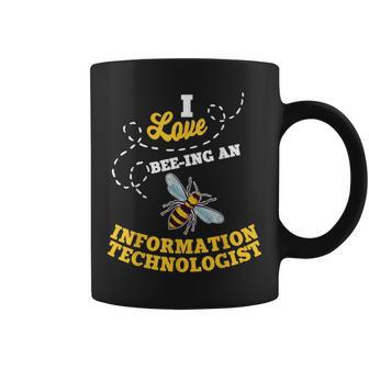 I Love Bee-Ing An Information Technologist Honey Bee Job Coffee Mug | Mazezy