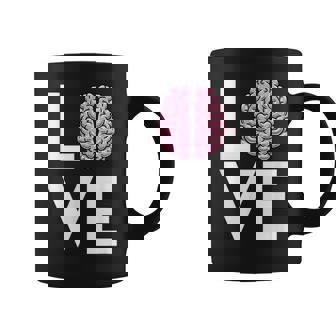 Love Brain Lobes Typography Physician Neuro Neurologist Coffee Mug | Mazezy