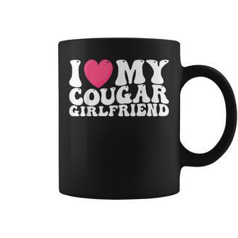 I Love My Cougar Girlfriend Heart Groovy Couples Coffee Mug | Mazezy