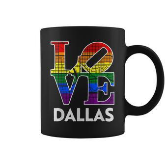 Love Dallas Lgbt Rainbow Flag Gay Pride Coffee Mug | Mazezy