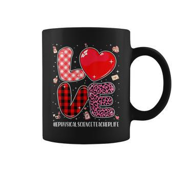 Love Ephysical Science Teacher Leopard Buffal Valentine Coffee Mug | Mazezy CA