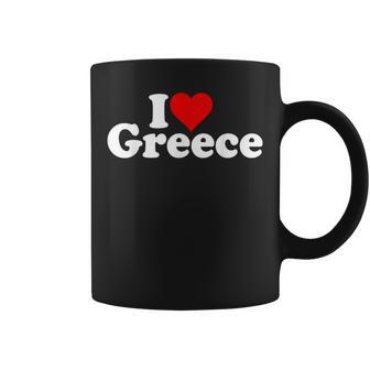 I Love Heart Greece Coffee Mug - Seseable