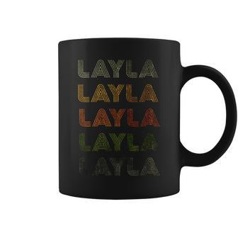 Love Heart Layla GrungeVintage Style Black Layla Coffee Mug - Seseable