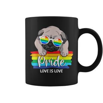 Love Is Love Lgbt Gay Pride Month Pug Dog Lover Lgbt Pride Coffee Mug | Mazezy