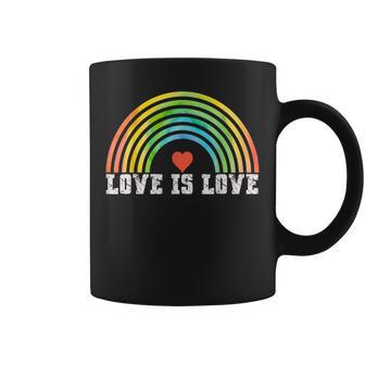 Love Is Love Rainbow Vintage Pride Lgbtq Coffee Mug | Mazezy