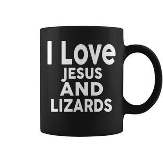 I Love Jesus And Lizards Lizard Coffee Mug | Mazezy