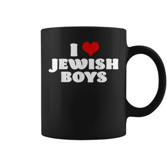 I Love Jewish Boys Red Heart Hanukkah Coffee Mug - Monsterry DE