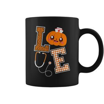 Love Nurse Halloween Pumpkin Fall Nurses Costume Womens Halloween Pumpkin Coffee Mug | Mazezy
