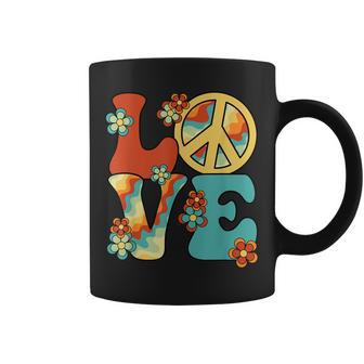 Love Peace Sign 60S 70S Costume Party Outfit Groovy Hippie Coffee Mug - Thegiftio UK