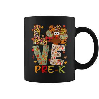 Love Pre K Turkey Leopard Happy Thanksgiving Pre-K Teacher Coffee Mug - Thegiftio UK