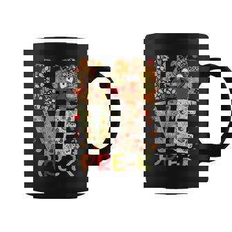 Love Pre K Turkey Leopard Happy Thanksgiving Pre-K Teacher Coffee Mug - Thegiftio