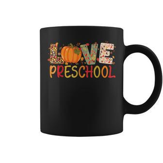 Love Preschool Happy Fall Thanksgiving Teacher Coffee Mug - Thegiftio UK