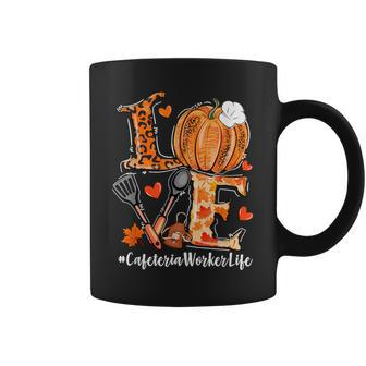 Love Pumpkin Fall Cafeteria Worker Life Pumpkin Leopard Coffee Mug - Thegiftio UK